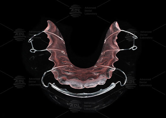 Laboratorio dentale cinese Acciaio inossidabile e acrilico Ortodonzia Hawley Retainer per il trattamento ortodontico